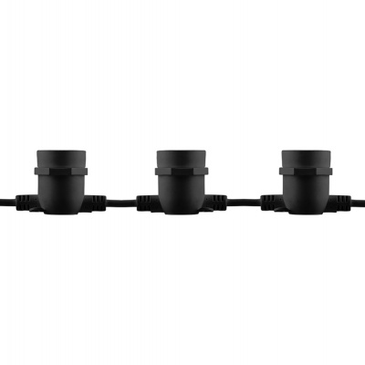 Гирлянда FERON "Белт-лайт" CL50-8, 230V 10 E27 Черный, шаг 50cm, IP65, 8м+3м шнур