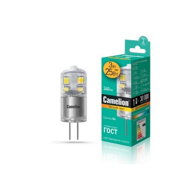 Лампа CAMELION LED3-G4-JD-NF/830/G4