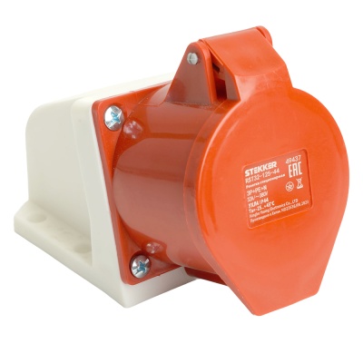 Розетка стационарная ST-125 32А 380В 3P+PE+N IP44, RST32-125-44 красный