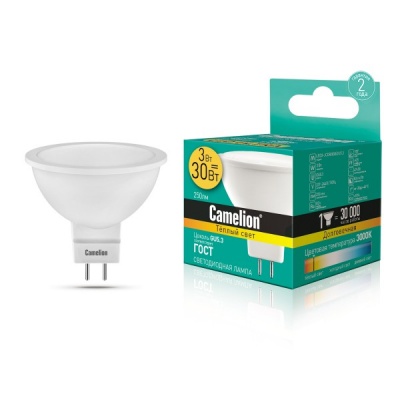 Лампа CAMELION LED3-JCDR/830/GU5.3 220V 3W (1/10/100)