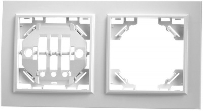 Рамка 2-местная горизонтальная, серия Эрна, PFR00-9002-01, белая