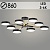Люстра XI3206/8 BK+GD черный+золото 144W LED 3000-6000K d860 h160, HN22