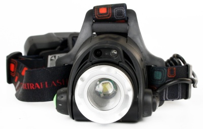 Фонарь ULTRAFLASH E1336 налобный акк 3,7В черный 1LED 4Ватт, фокус, 2ак 4реж, сенсор, бокс