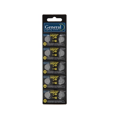 Батарейка  GBAT-LR43 (AG12)  кнопочная щелочная 10pcs/card (10/200/4000)
