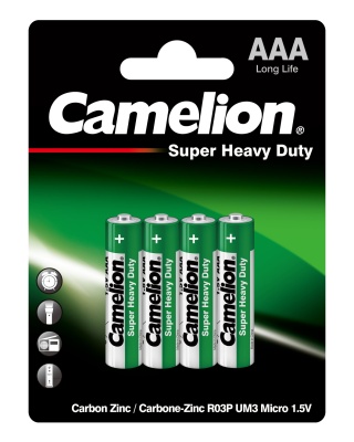 Батарейка CAMELION R03 Green BL-4 (BP-4 G), 1.5В (48/1152)