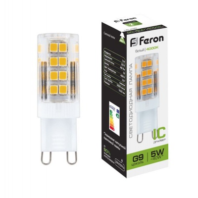 Лампа светодиодная FERON LB-432 5W 230V G9 4000K