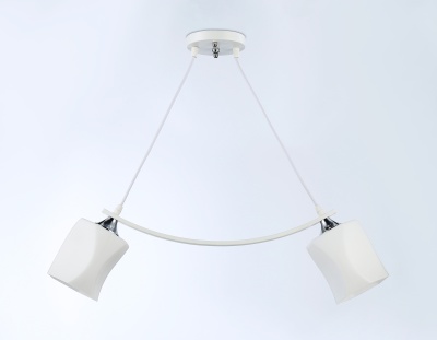 Люстра подвесная Ambrella TR303154/2 WH/CH/FR белый/хром/белый матовый E27/2 max 40W 640*115*410