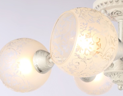 Потолочная люстра TR3062/5 WH/SL/FR белый/серебро/белый матовый E27/5 max 40W D615*245