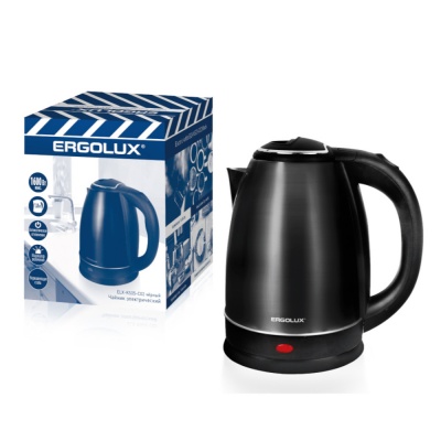 Чайник ERGOLUX ERGOLUX ELX-KS05-C02 черный ПРОМО (чайник нерж.сталь, 1.8л, 220-240В, 1600 Вт)