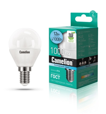 Лампа CAMELION LED12-G45/845/E14 220V 12W ()