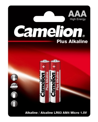 Батарейка CAMELION LR03 Plus Alkaline BL-2 (BP-2), 1.5В (24/576)