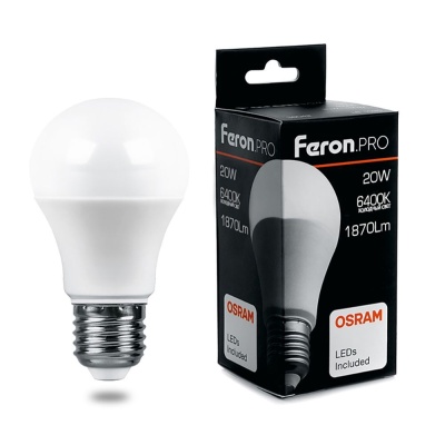 Лампа светодиодная FERON PRO LB-1020 (20W) 230V E27 6400K A65 