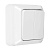 Выключатель 2-клавишный IP20 10А, серия Альфа, белый (1/200)