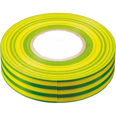 Изоляционная лента STEKKER 0,13*15мм. 10м. желто-зеленаяя, INTP01315-10