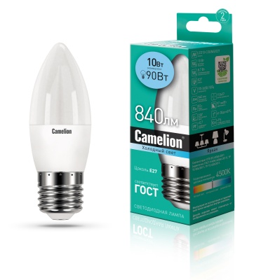 Лампа CAMELION LED10-C35/845/E27 220V 10W ()