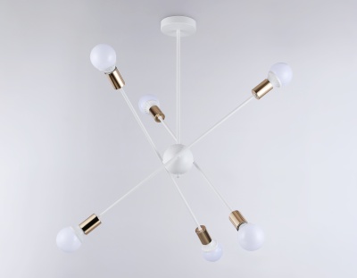 Люстра подвесная Ambrella TR80432/6 WH/GD белый/золото E27/6 max 60W D950*730