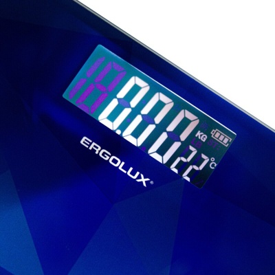 Весы напольные ERGOLUX ELX-SB03-C45 абстракция синяя (до 180 кг, LED подсветка) (1/8)