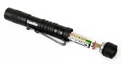 Фонарь CAMELION LED51516 черный, LED XPE, 3 реж 1XLR03 в компл., алюм., откр. блистер
