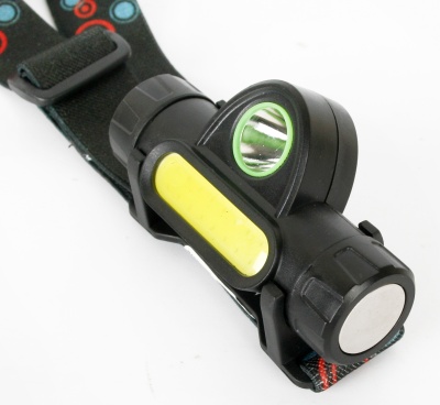 Фонарь ULTRAFLASH E1340 налобный акк 3,7В черный XPE+COB LED, 3 Ватт, 2 реж., магнит, бокс
