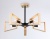 Люстра подвесная Ambrella TR80495/5 BK/LW черный/светлое дерево E14/5 max 60W D620*430
