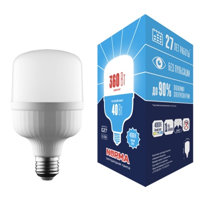 Лампа светодиодная VOLPE LED-M80-40W/4000K/E27/FR/NR