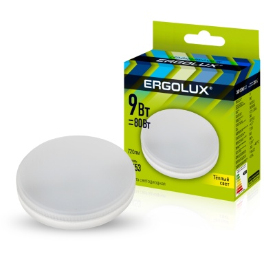 Лампа Ergolux LED-GX53-9W-GX53-3K, 172-265В