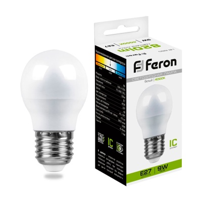 Лампа светодиодная FERON LB-550 9W 230V E27 4000K G45