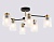 Люстра на штанге AMBRELLA TR303325/6 BK/GD черный/золото E27/6 max60W со стеклянными плафонами