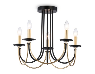 Люстра подвесная Ambrella TR9621/5 BK/CGD черный/золото E14/5 max 40W D570*410
