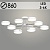 Люстра XI3206/8 WT+CR белый+хром 144W LED 3000-6000K d860 h160, HN22