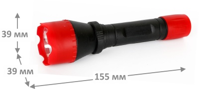 Фонарь ULTRAFLASH 6102-ТН 1LED 2XR6 черный, пластик, блистер-пакет (25/200)