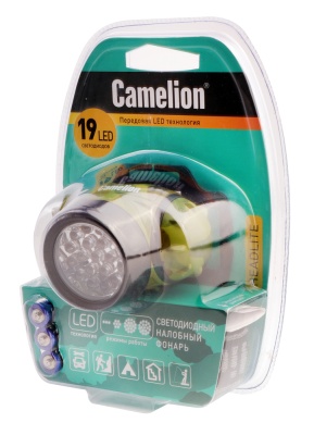 Фонарь CAMELION LED 5313-19F4ML налобный, металлик, 19LED, 4 режима, 3хAAA в комплекте (1/6)