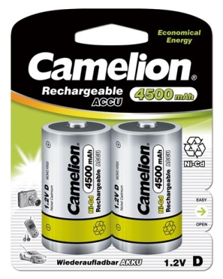 Аккум-р CAMELION D-4500mAh Ni-Cd BL-2, 1.2B (24/480)