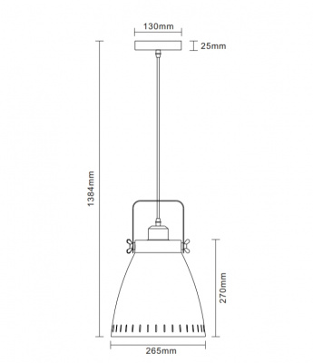 Светильник подвесной CAMELION PL-428L С62 черный + медь (New York) 60Вт, 1хE27, 230В, металл