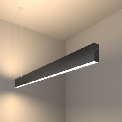 Линейный светодиодный подвесной двусторонний светильник 103 см 40 Вт 4200 К черная шагрень 101-200-4