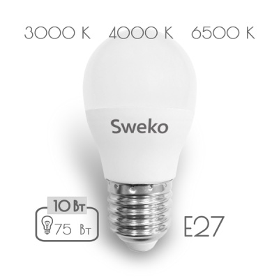 Светодиодная лампа Sweko 42 серия 42LED-G45-10W-230-6500K-E27