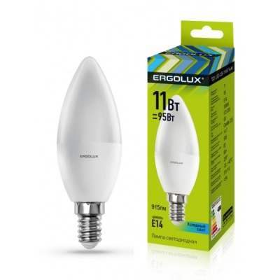 Лампа Ergolux LED-C35-11W-E14-4K Свеча 172-265V