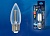 Лампа светодиодная UNIEL LED-C35-11W/3000K/E27/CL PLS02WH "свеча", прозрачная. Серия Sky