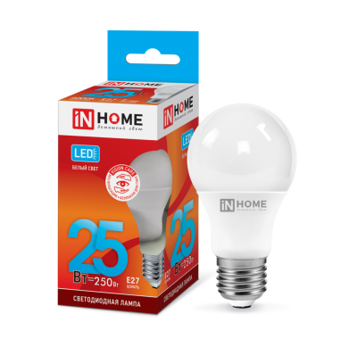Лампа светодиодная IN HOME LED-A65-VC 25Вт 230В Е27 4000К 2250Лм
