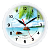 Часы настенные Troyka 21210279 белый/цветной 24,5х24,5 см