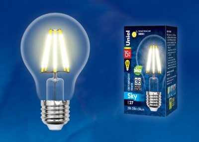 Лампа светодиодная UNIEL LED-A70-15W/3000K/E27/CL PLS02WH картон