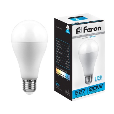 Лампа светодиодная FERON LB-98 20W 230V E27 6400K A65