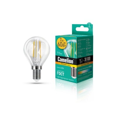 Лампа CAMELION LED7-G45-FL/830/E14 220V 7W ()