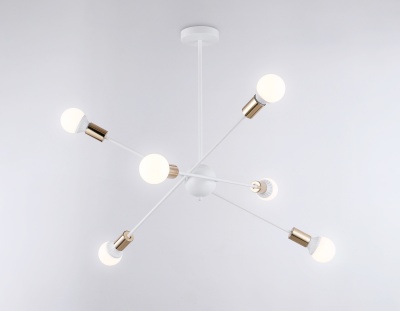 Люстра подвесная Ambrella TR80432/6 WH/GD белый/золото E27/6 max 60W D950*730