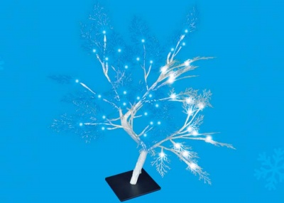 Дерево светодиодное UNIEL ULD-T3550-054/SWA WHITE-BLUE IP20 FROST "Морозко",50см.54LED.Син и бел.све
