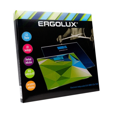 Весы напольные ERGOLUX ELX-SB03-C45 абстракция синяя (до 180 кг, LED подсветка) (1/8)