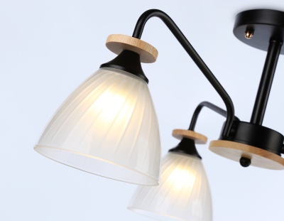 Светильник подвесной TR9564/3 BK/FR черный/белый матовый E27/3 max 40W D620*250