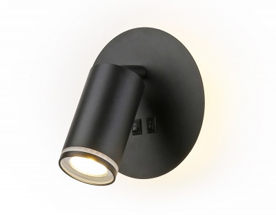 Светильник настенный Ambrella FW2463 BK черный LED 4200K 7W D145*150 с выключателем