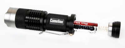 Фонарь CAMELION LED 5135 черный, LED XPE, ZOOM, 3 реж 1XLR6 в компл., алюм.,откр. блистер