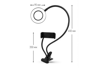 Светильник кольцевой CAMELION KD-848 C02 LED 7Вт, подставка для смартфона, на клипсе